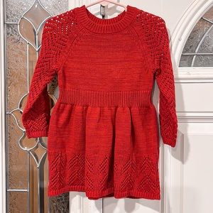 Beautiful red❤️knitted baby dress.